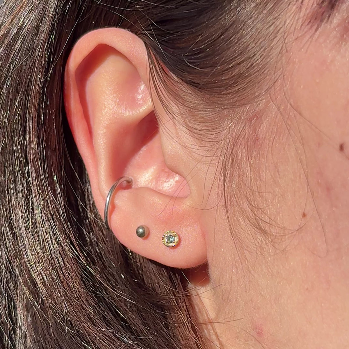 Tiny Dot Sapphire Earrings ~ Ready to Ship