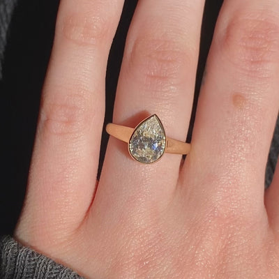 Piper ~ Bezel Set Pear Cut Ring