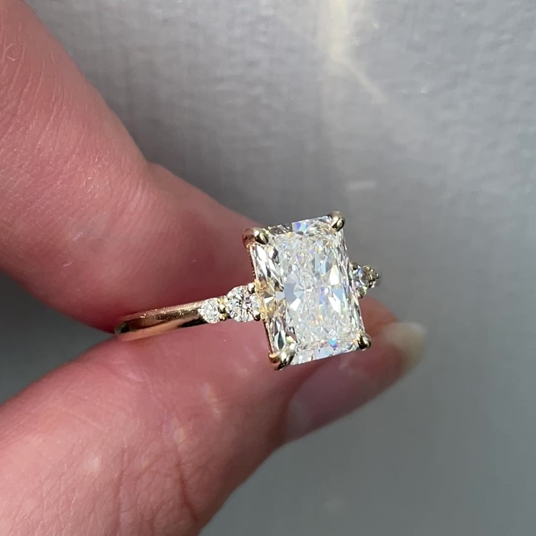 Delphine ~ Side Stone Ring