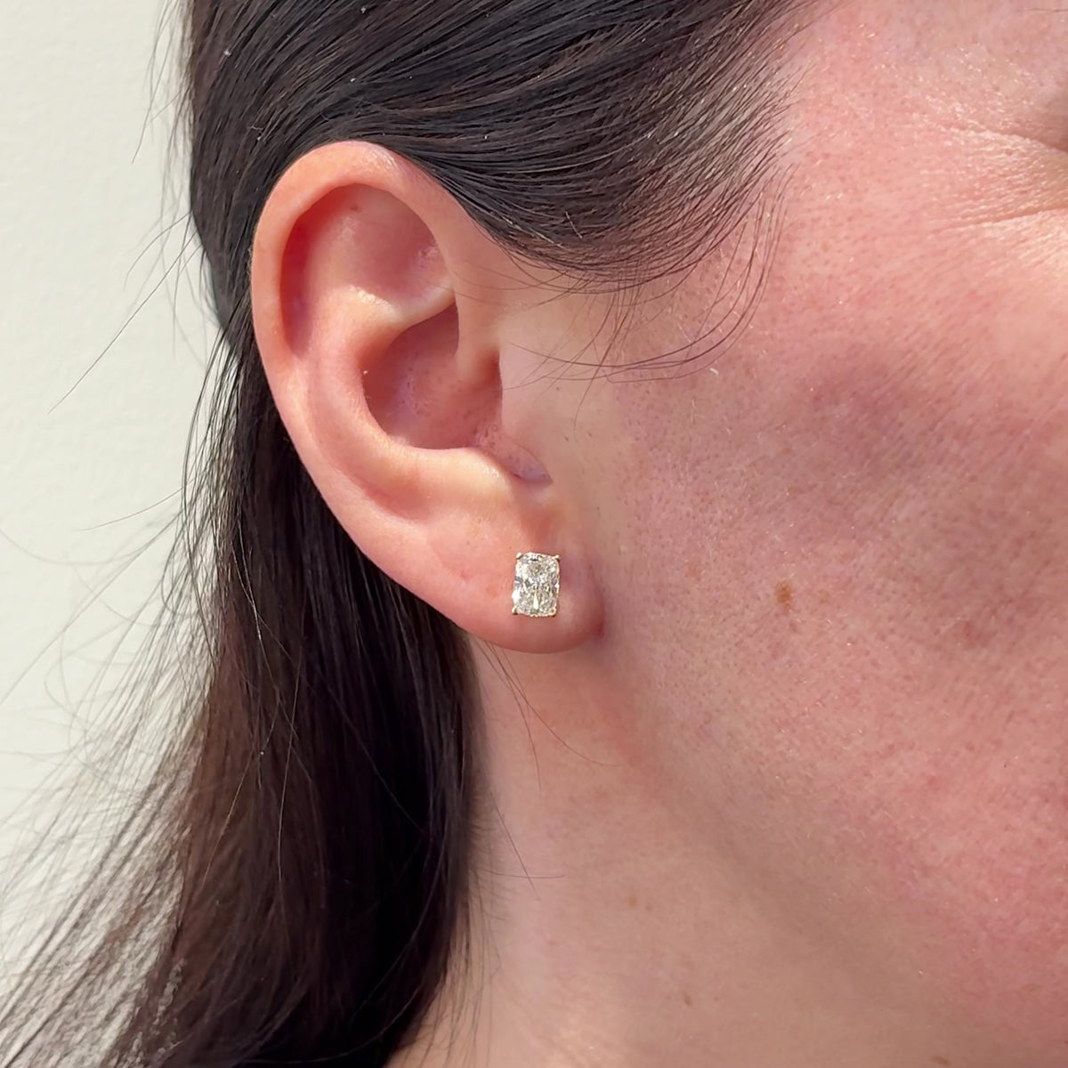 Elongated Cushion Cut Lab Grown Diamond Studs ~ Ready to Ship