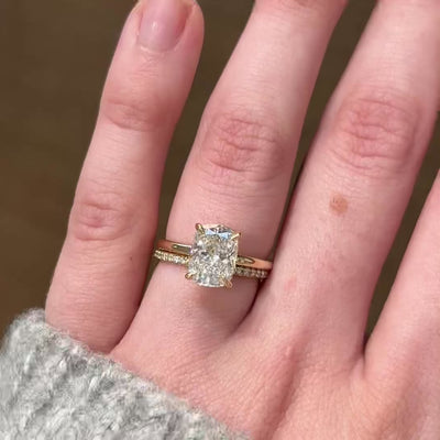 Proposal Ready ~ Skylar 2.54ct Lab Grown Elongated Cushion Cut Engagement Ring