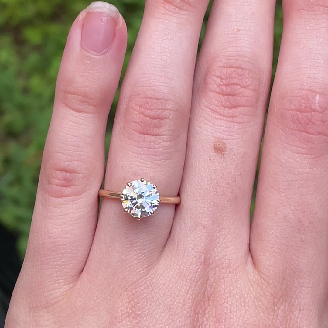 Proposal Ready ~ Annabelle 2.10ct Lab Grown Round Brilliant Cut Engagement Ring