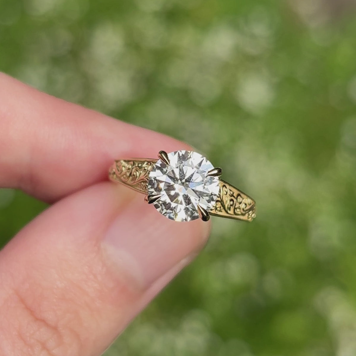 Seraphina ~ Engraved Engagement Ring