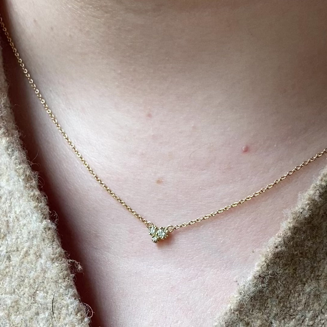 Trio Diamond Cluster Necklace ~ Ready to Ship