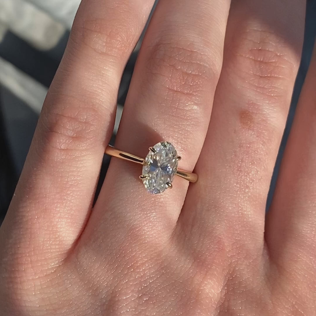 Proposal Ready ~ Grace 10x6.5mm Elongated Oval Moissanite Engagement Ring