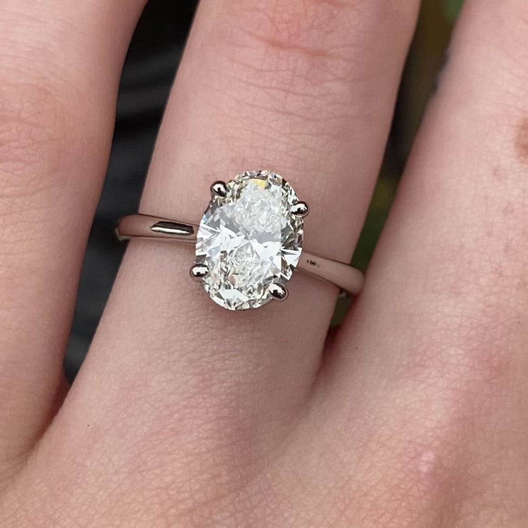 Maeve ~ Oval Hidden Halo Engagement Ring