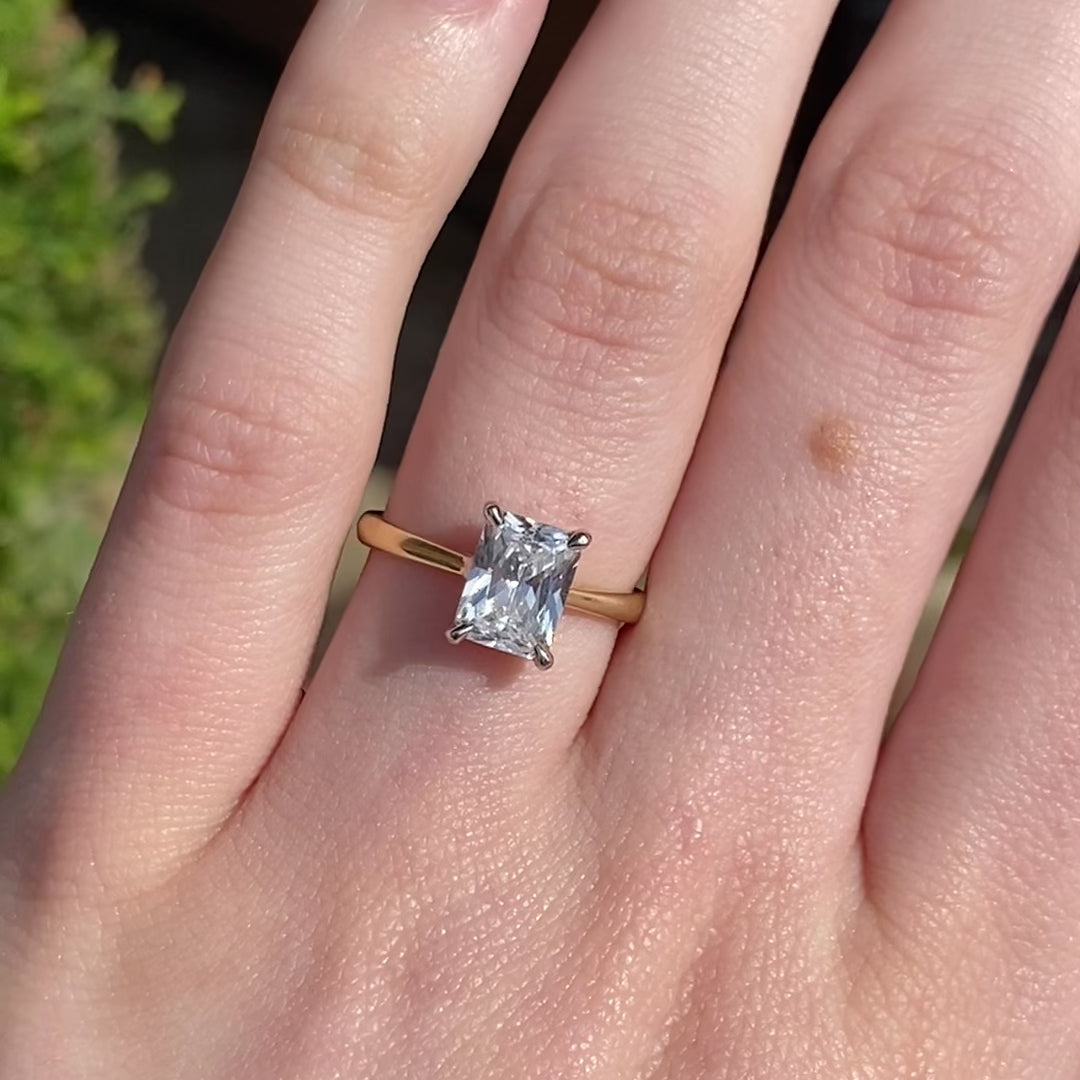 Grace ~ Bi-Metal Radiant Cut Ring