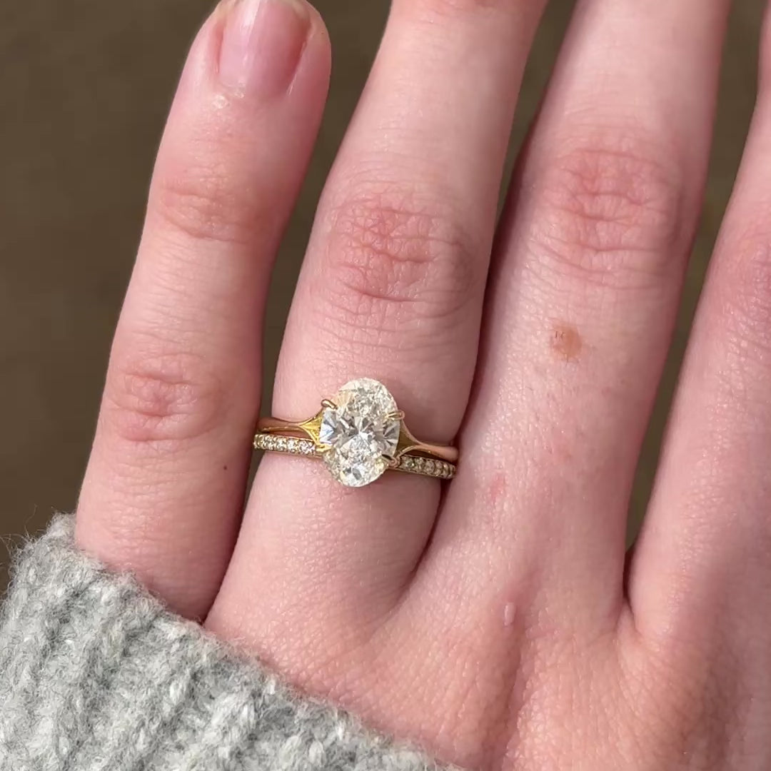 Clementine Hidden Halo ~ Oval Cut Ring