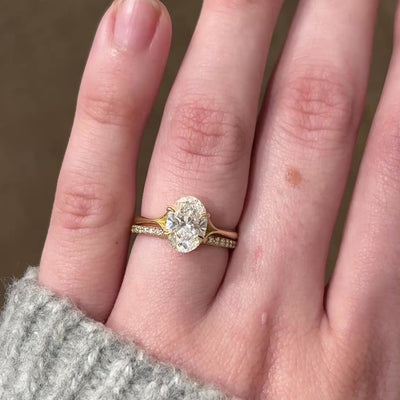 Clementine Hidden Halo ~ Oval Cut Ring