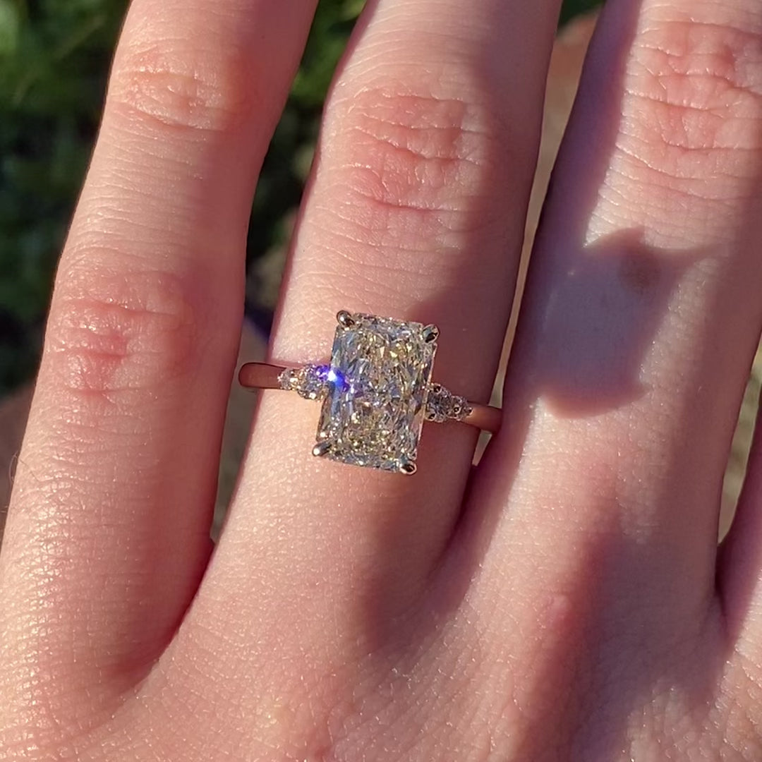 Delphine ~ Side Stone Ring