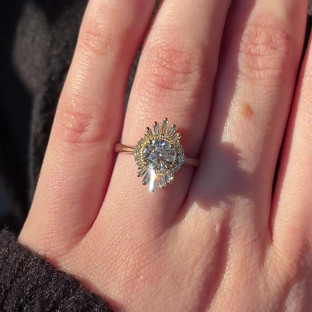 Valentina ~ Baguette Halo Ring