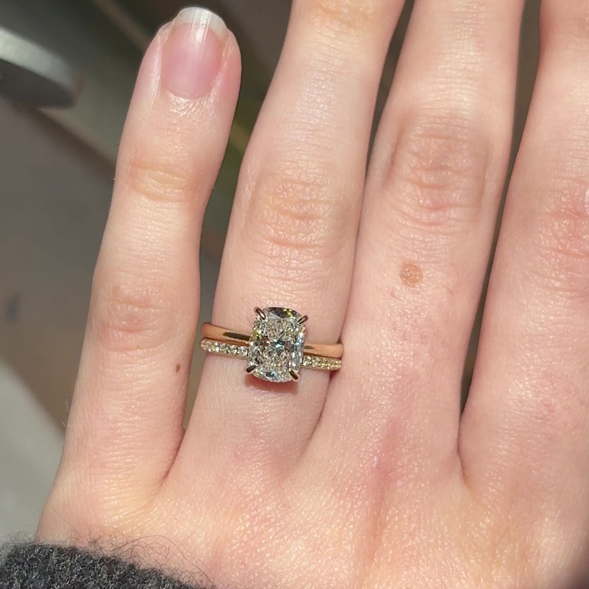 Proposal Ready ~ Lily 2.53ct Lab Grown Elongated Cushion Cut Engagement Ring