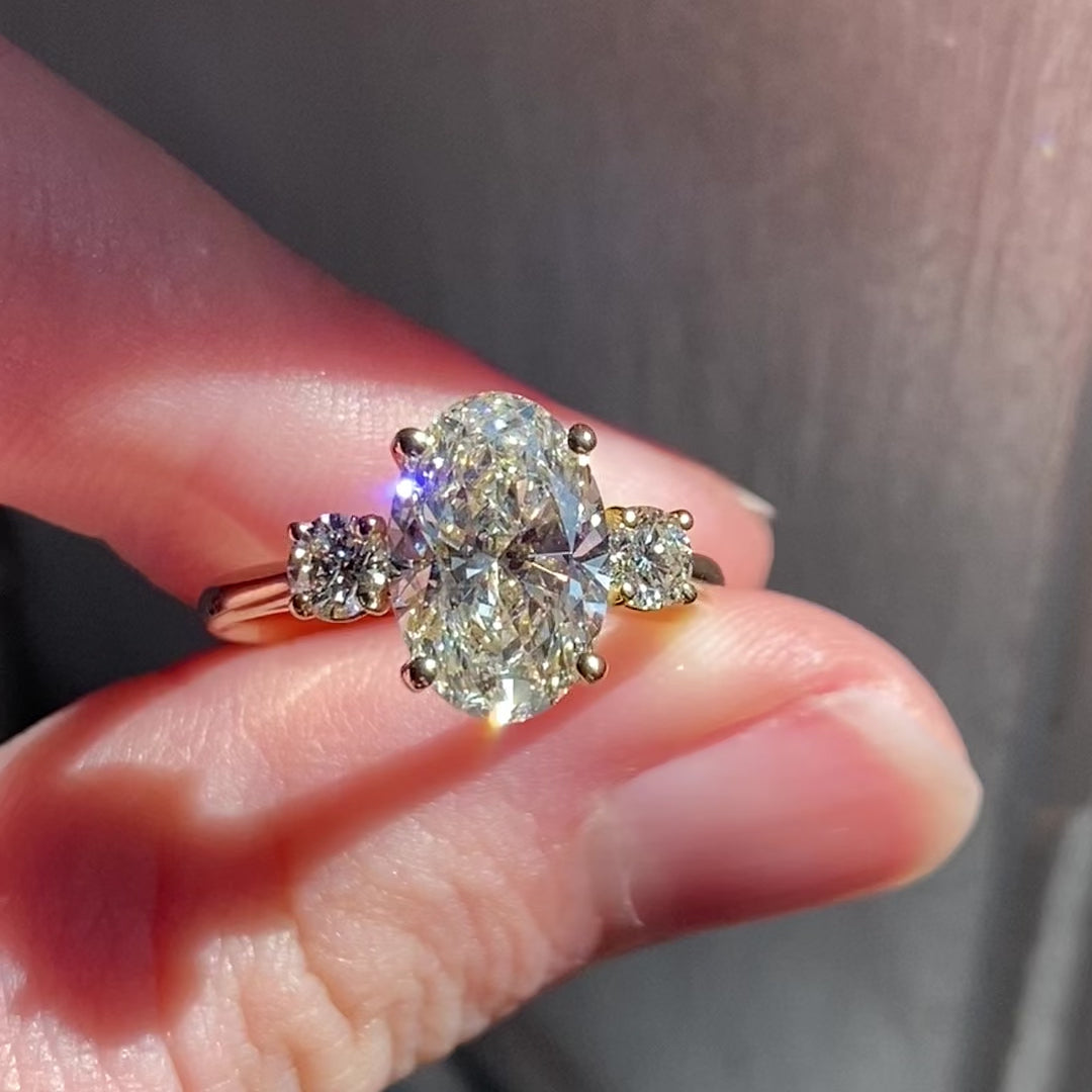 Abigail ~ Oval Three-Stone Ring