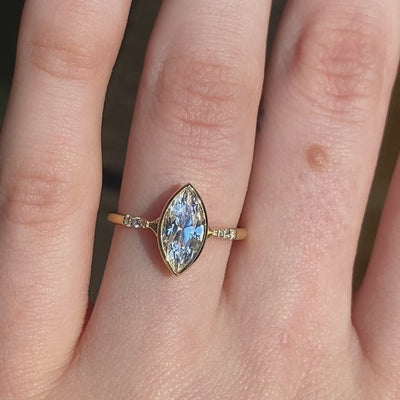 Cherry ~ Marquise Cut Bezel Ring
