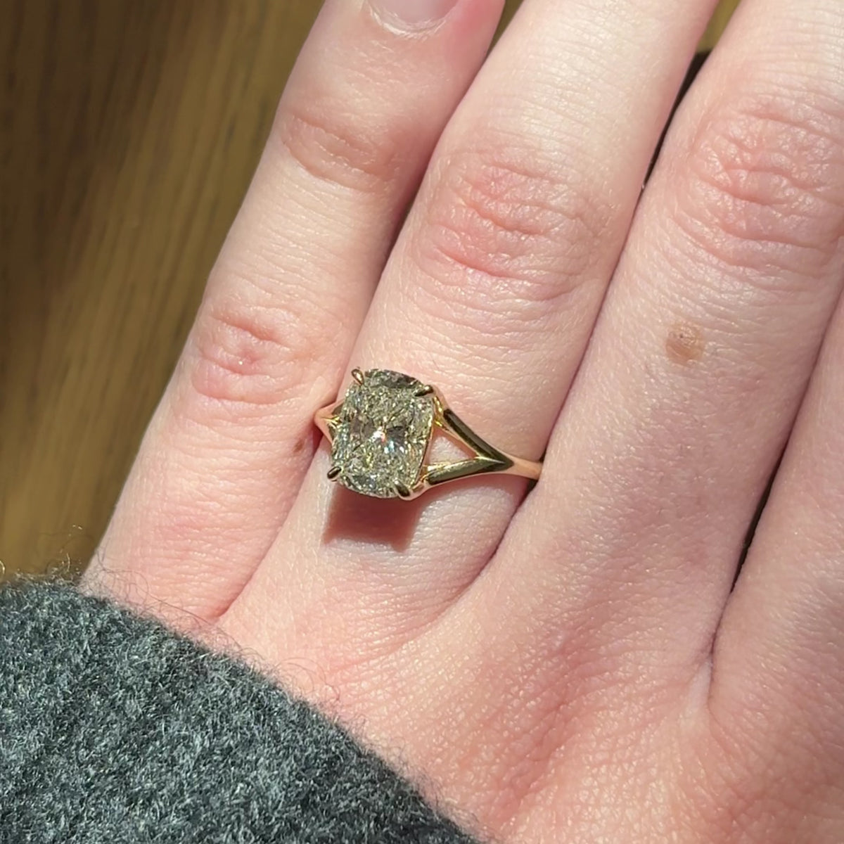 Proposal Ready ~ Finn 2.59ct Lab Grown Elongated Cushion Engagement Ring