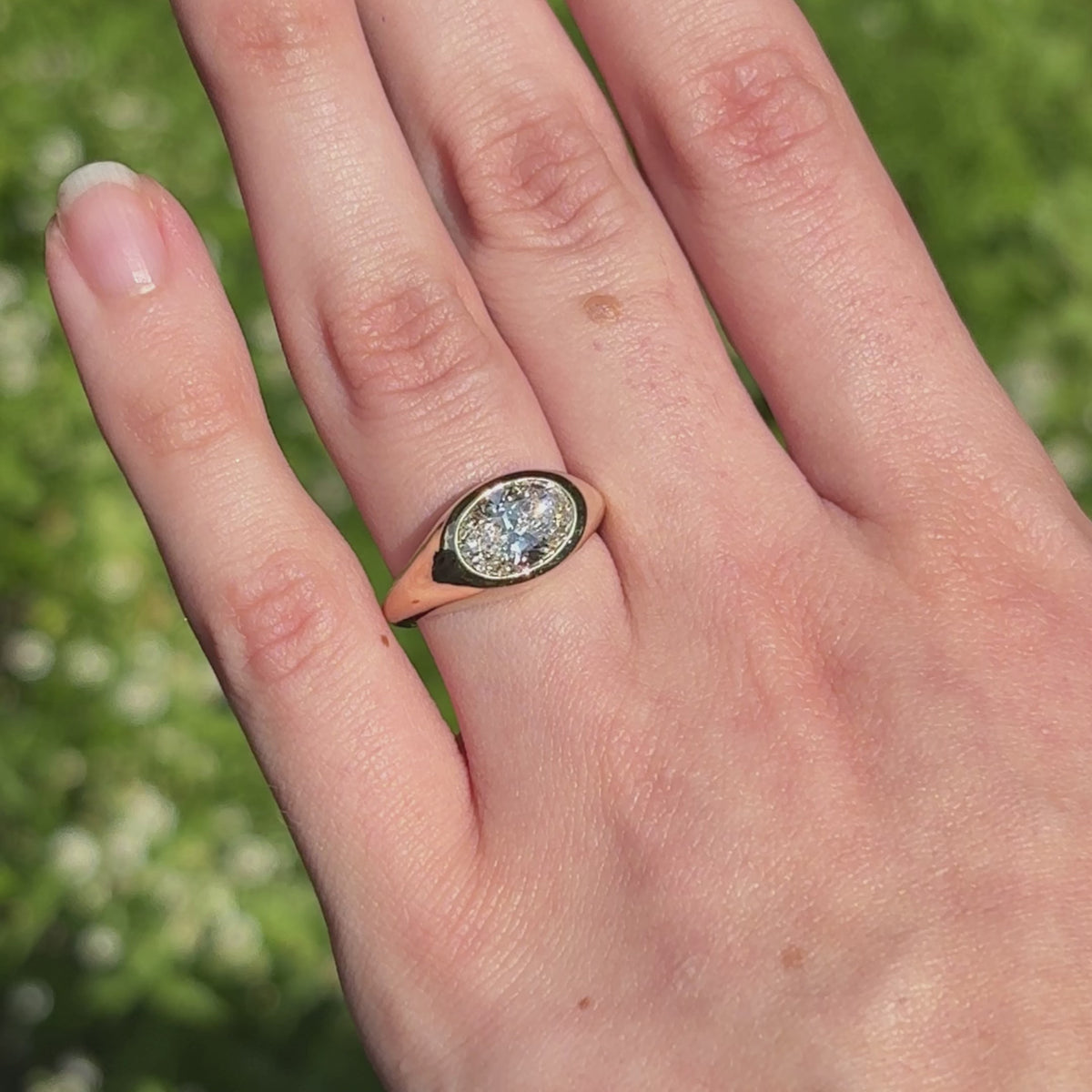 Luna ~ East-West Bezel Ring