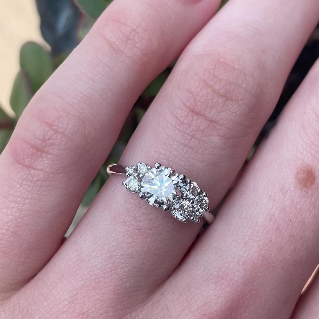 Portia~ Brilliant Cut Cluster Ring
