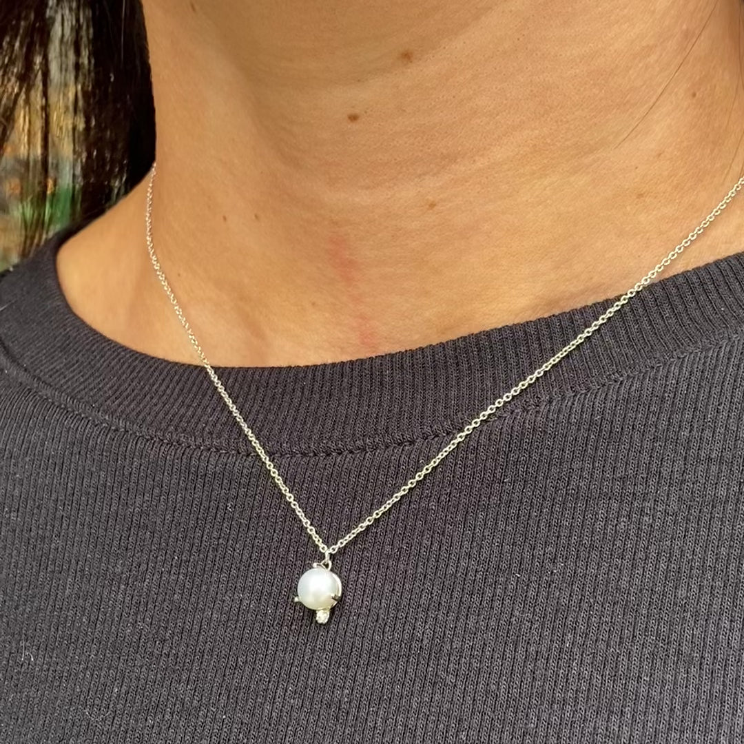 Mila Pearl and Diamond Necklace