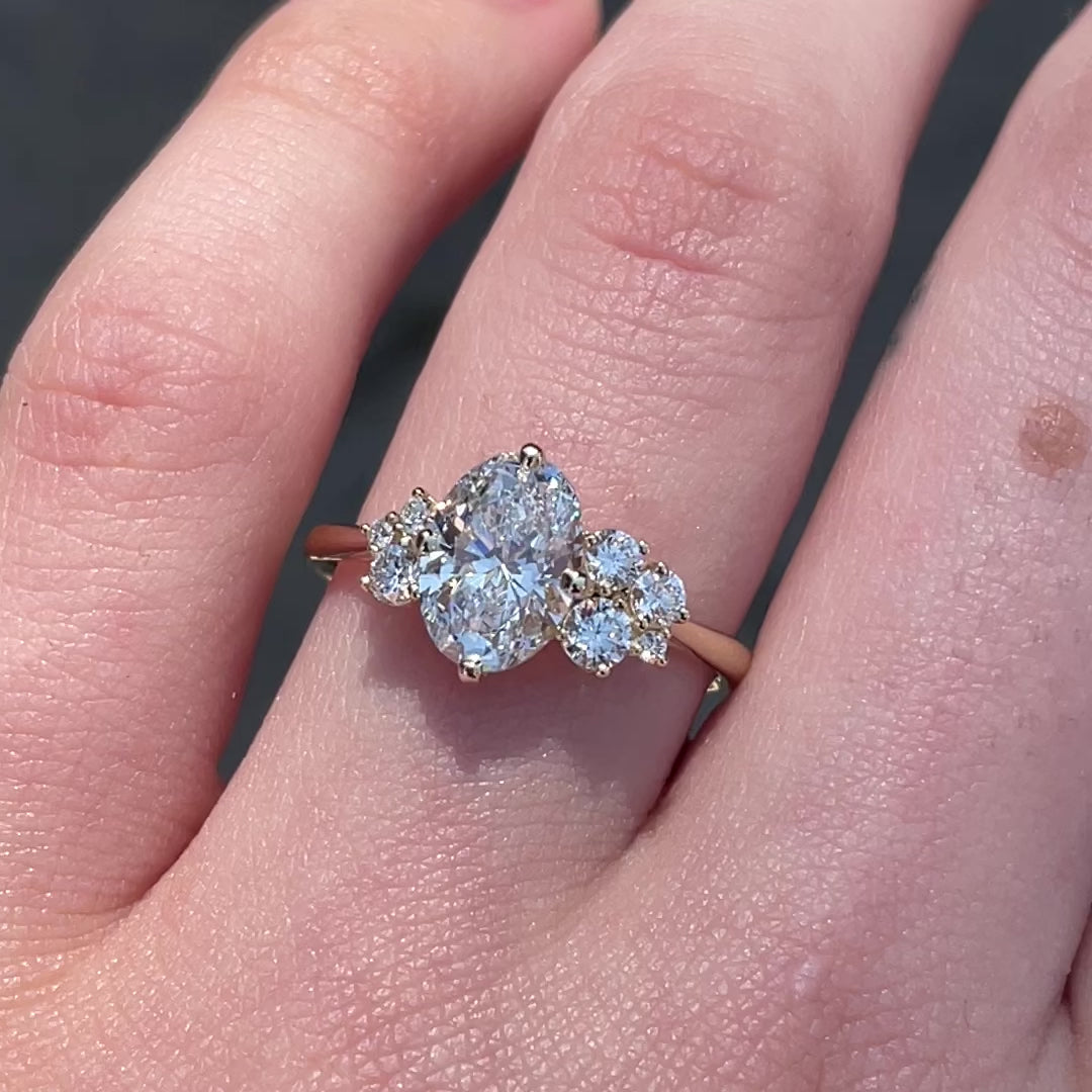 Portia ~ Oval Cut Cluster Ring