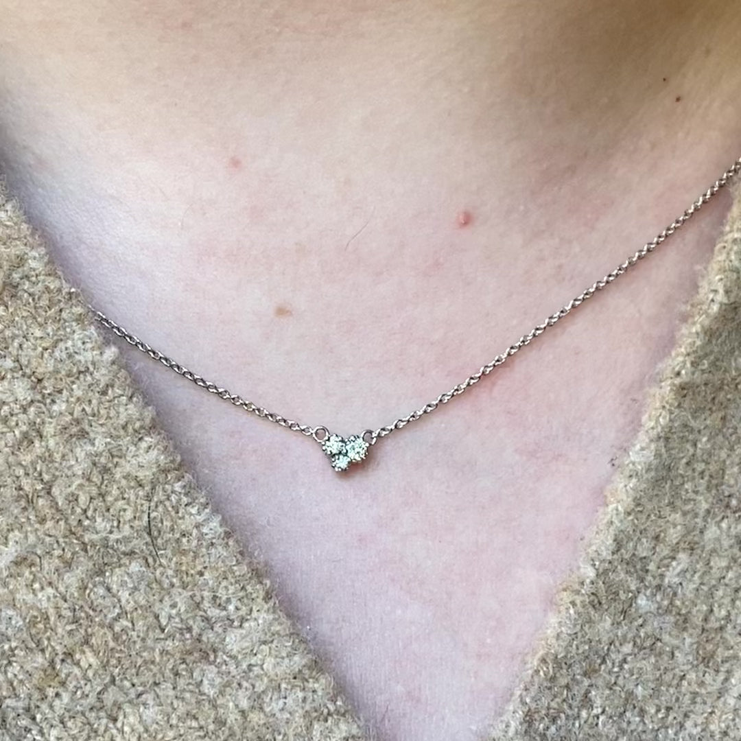 Trio Diamond Cluster Necklace ~ Ready to Ship