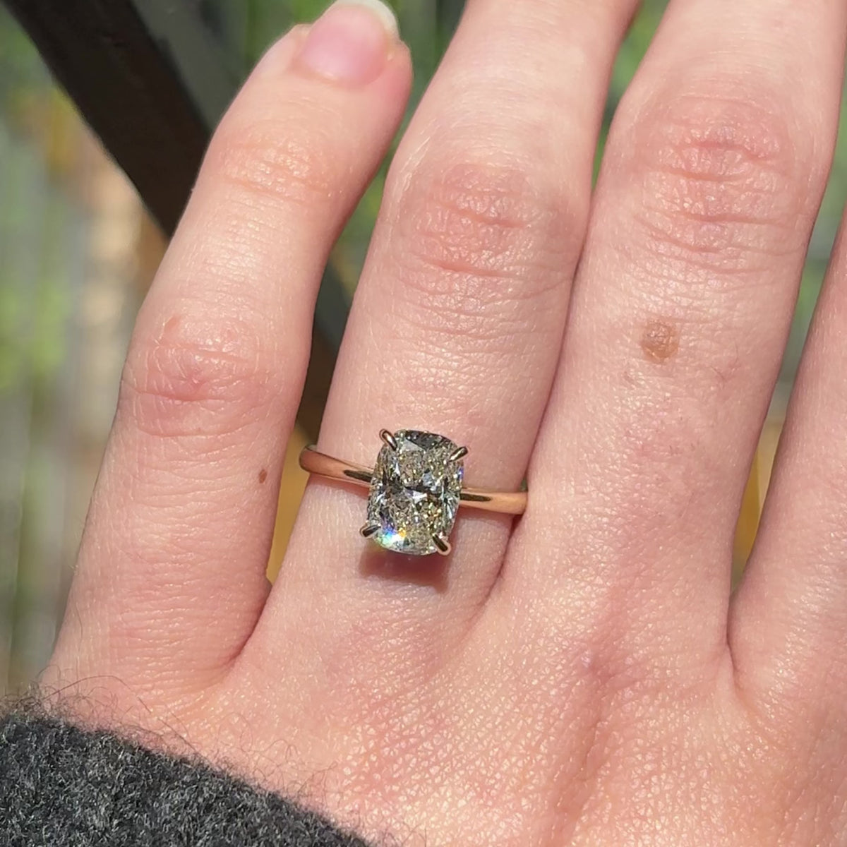 Proposal Ready ~ Lily 2.53ct Lab Grown Elongated Cushion Cut Engagement Ring