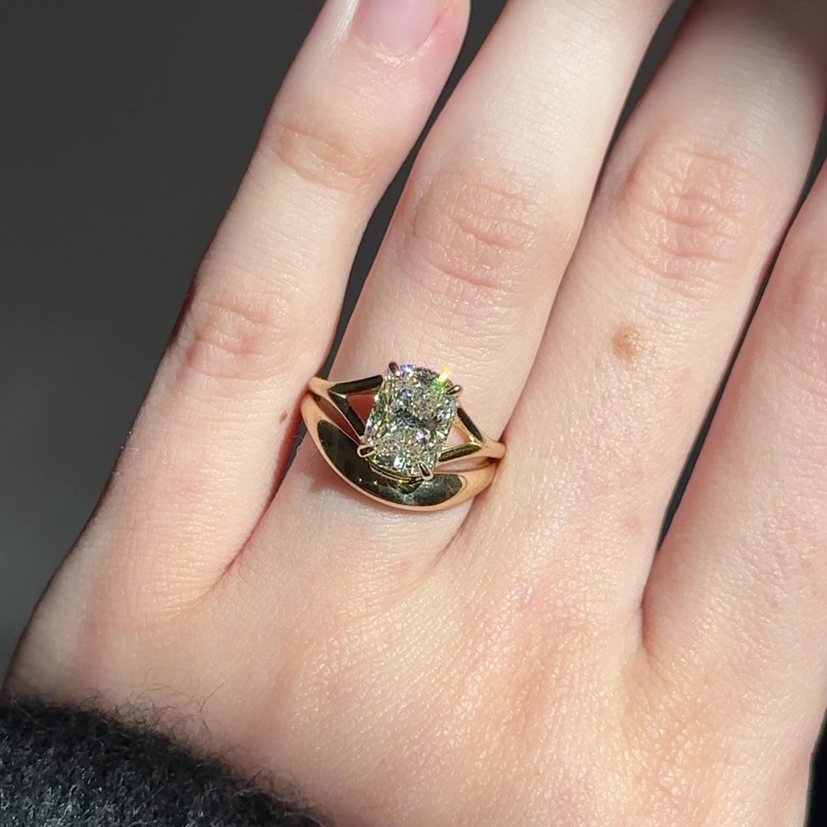 Proposal Ready ~ Finn 2.59ct Lab Grown Elongated Cushion Engagement Ring