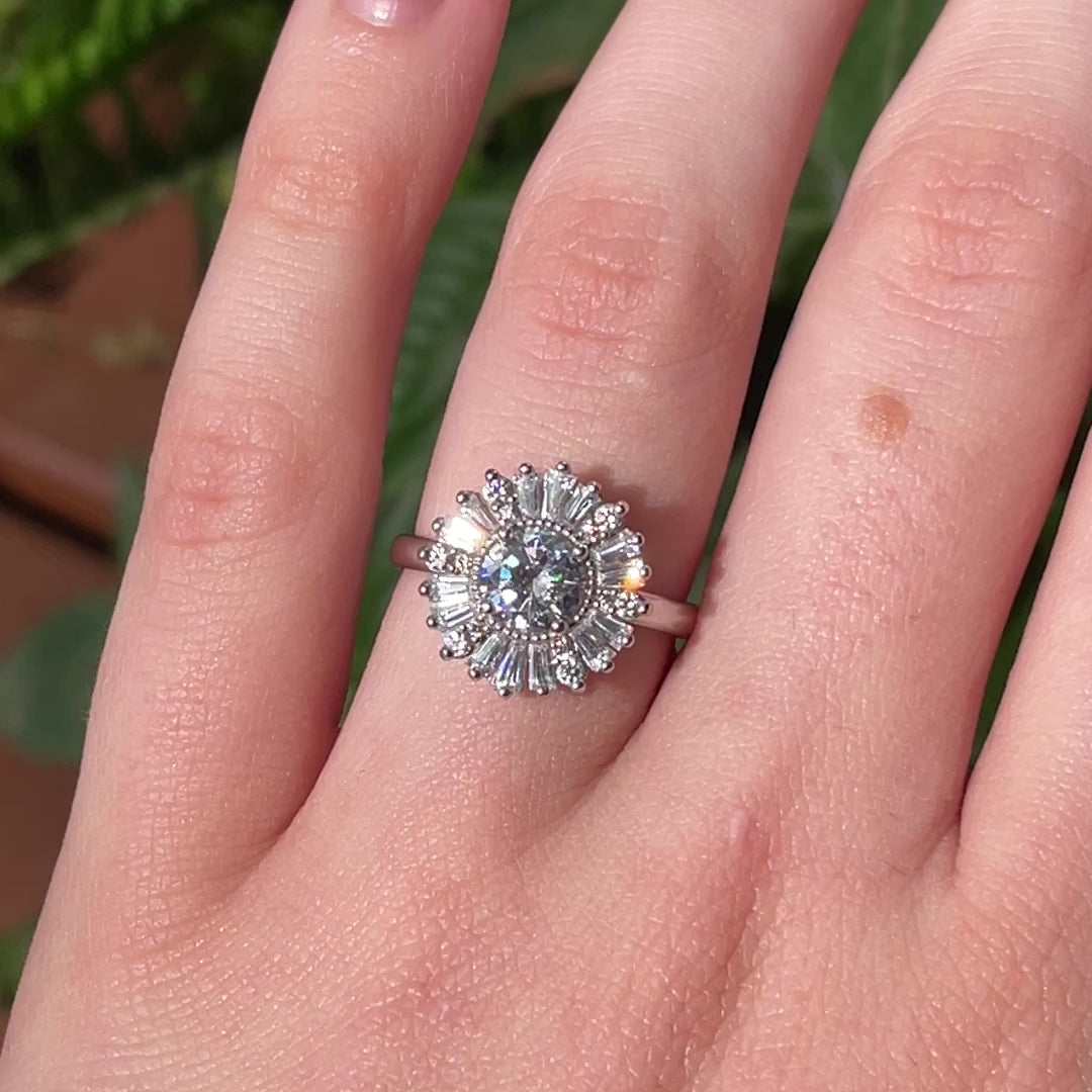 Jenny ~ Baguette Halo Ring