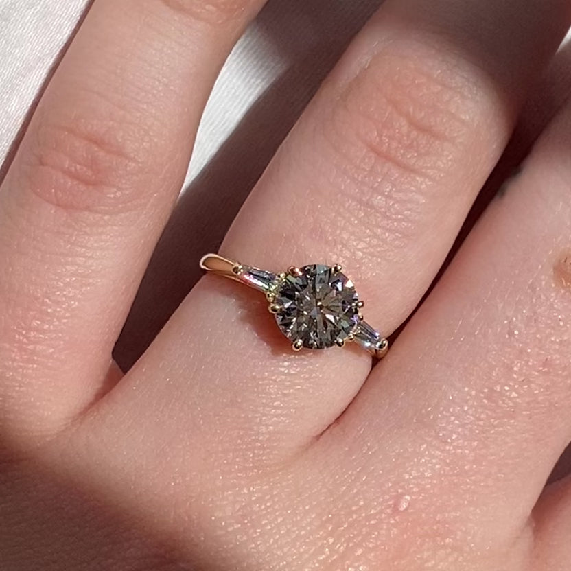Malory ~ Baguette Side Stone Ring
