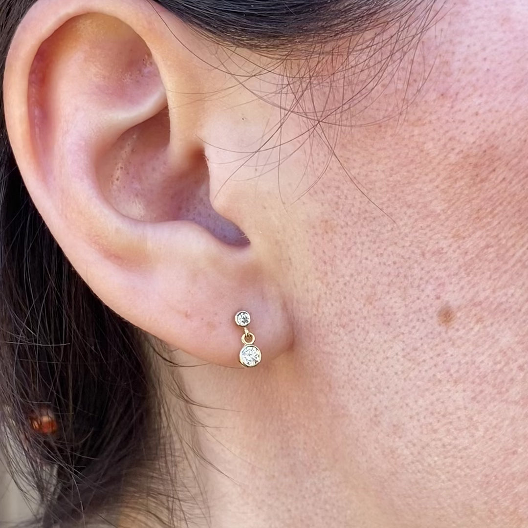 Double Bezel Stud Earrings - Ready to Ship