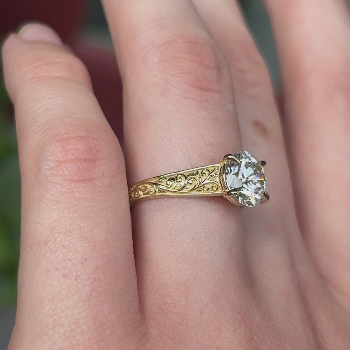 Seraphina ~ Engraved Engagement Ring