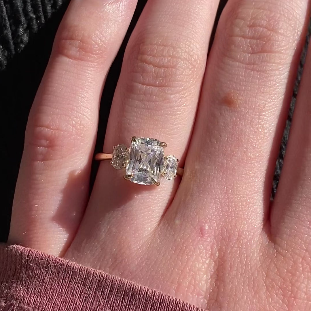 Sophie ~ Oval Three Stone Ring