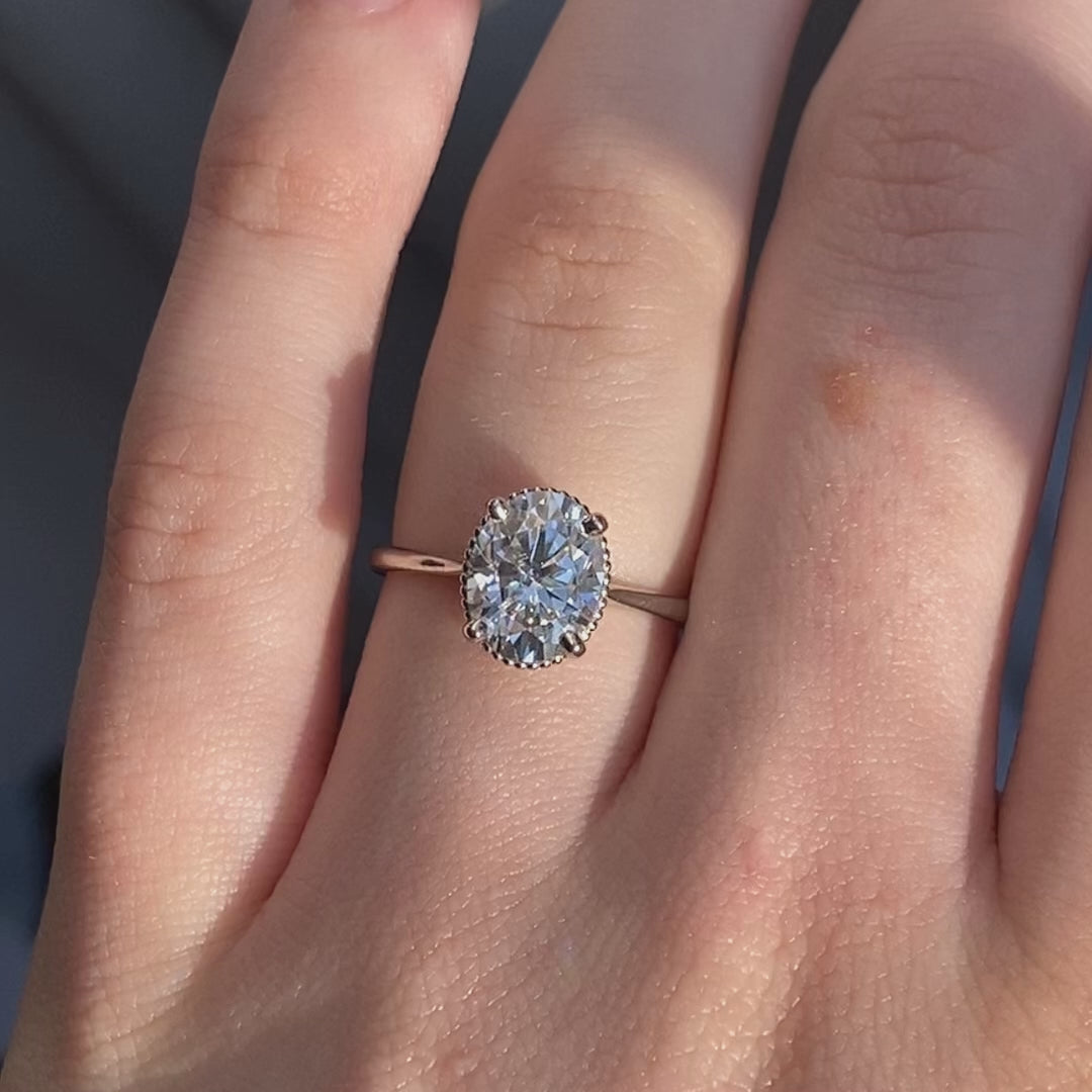Proposal Ready ~ Clio 9x7mm Oval Moissanite Engagement Ring