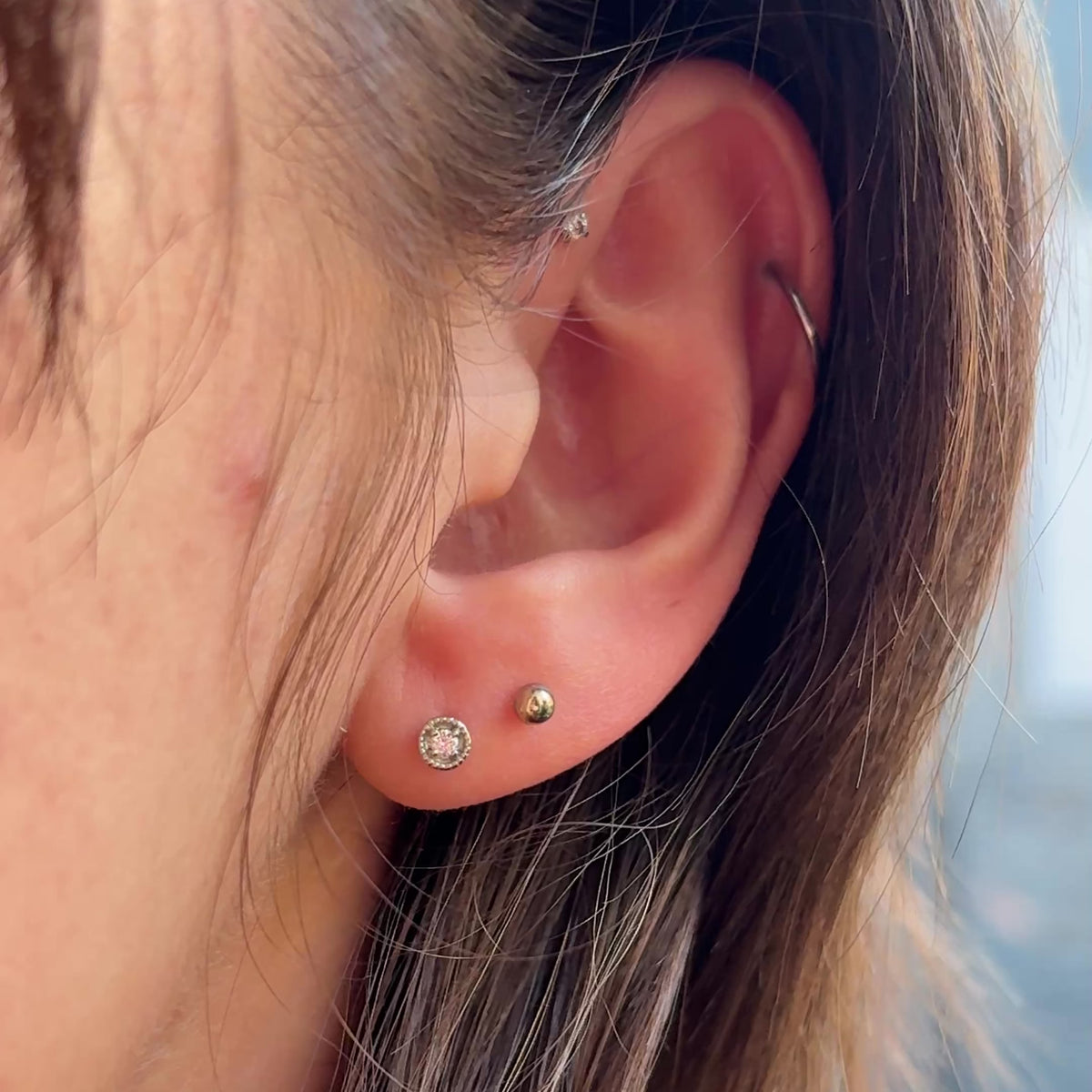 Tiny Dot Diamond Earrings ~ Ready to Ship