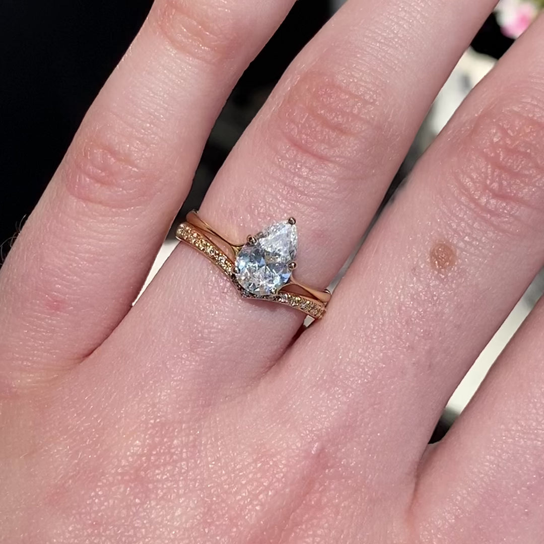 Clementine ~ Pear Cut Ring
