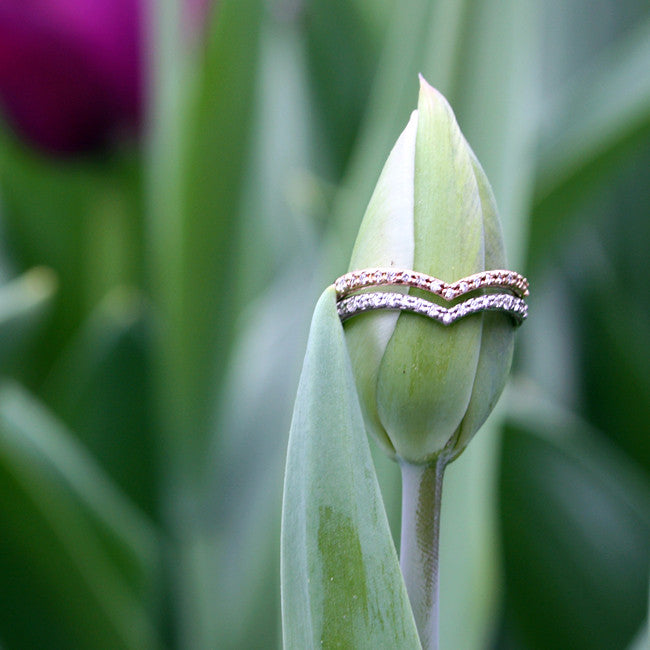 Victory Diamond Chevron Wedding Band 