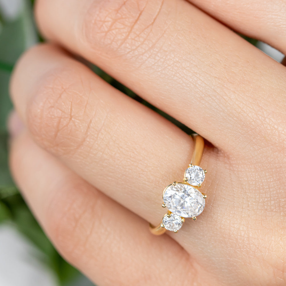 Abigail ~ Oval Three-Stone Ring