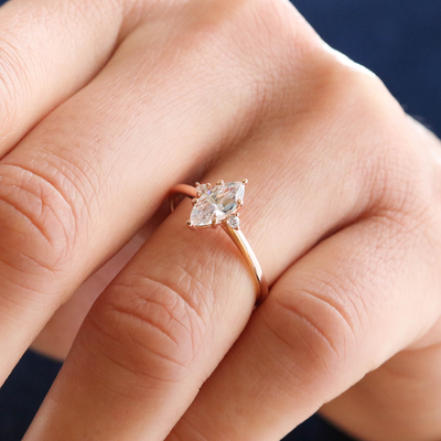 August Marquise Cut Engagement Ring