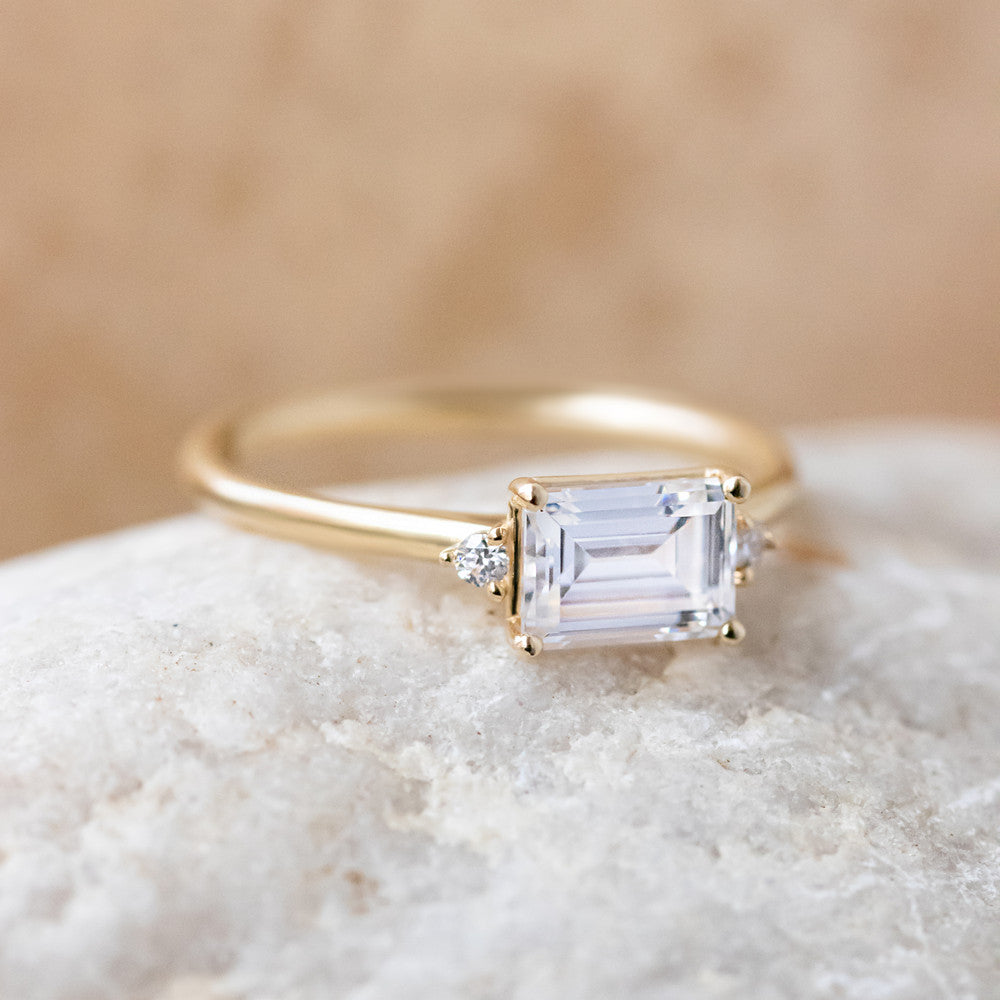 August Emerald Cut Ring