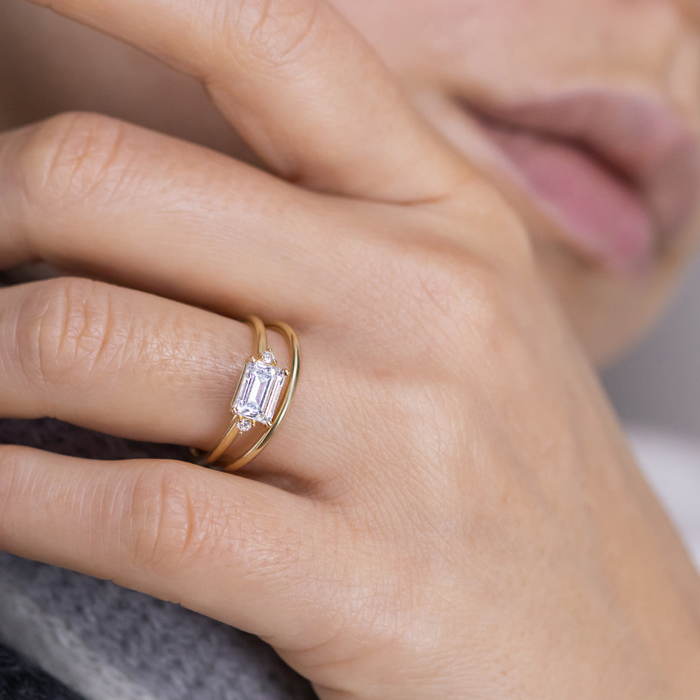 August Emerald Cut Ring