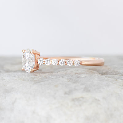 Avril Diamond Band Solitaire Rose Gold