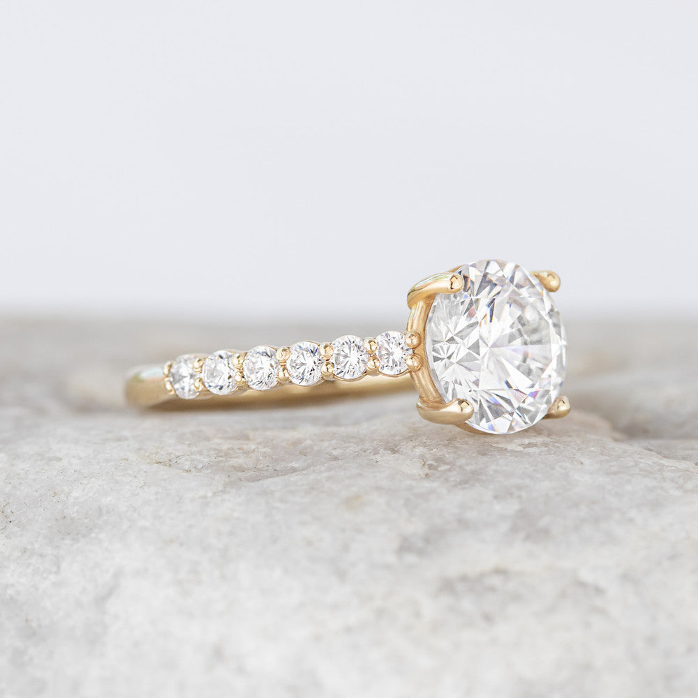 Avril ~ Diamond Side Stone Ring