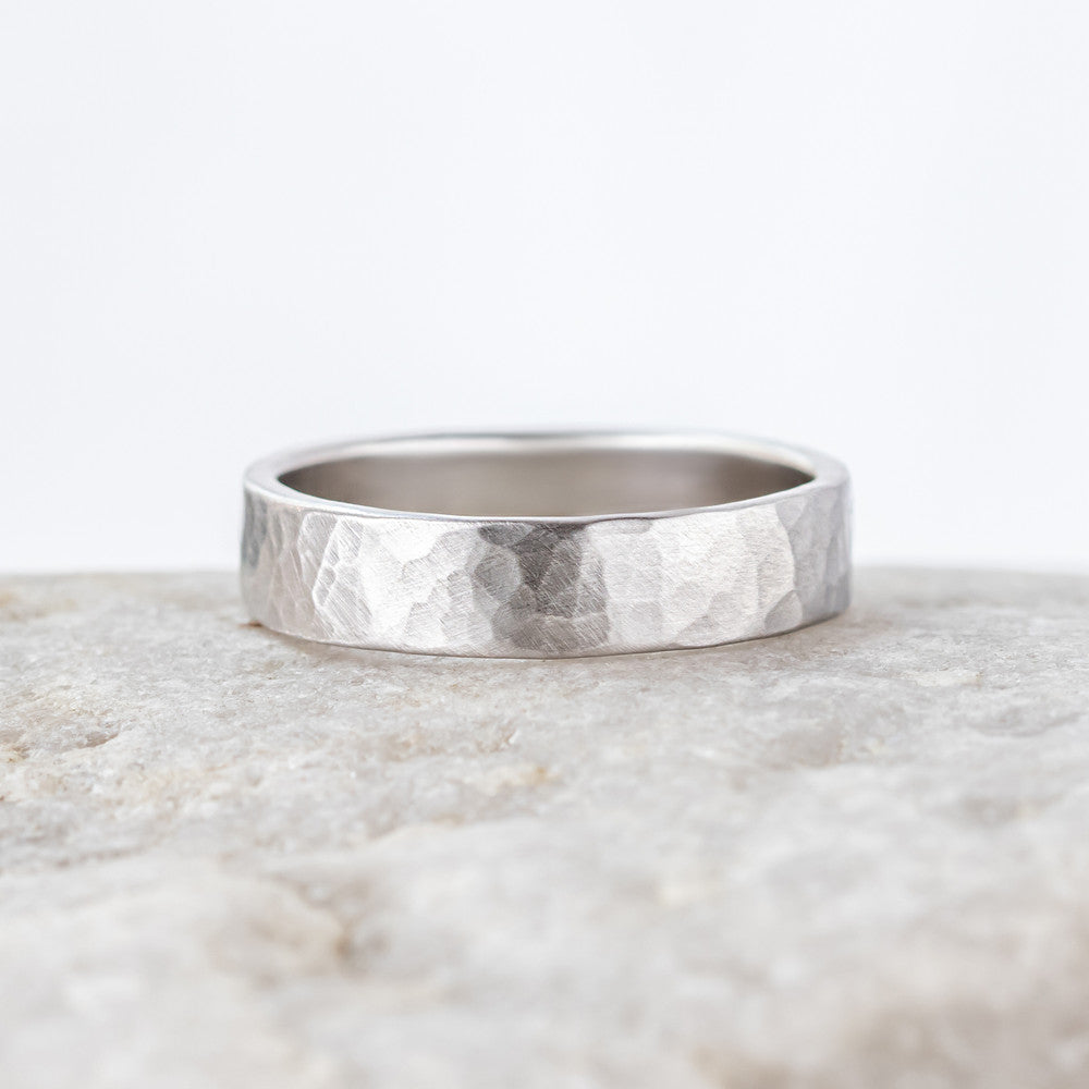 Brooklyn Hammered Wedding Band