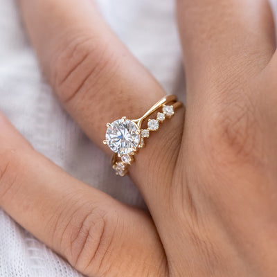 Six Prong Clementine Brilliant Cut Engagement Ring