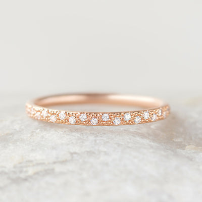 Chloe Petite Pave Diamond Band Rose Gold