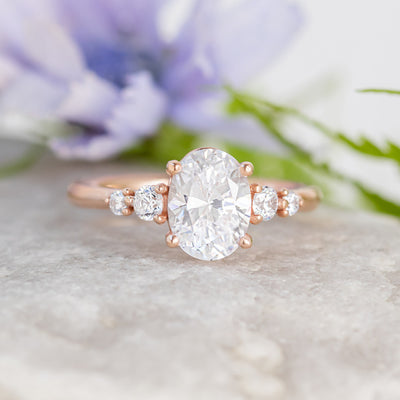 Rose Gold Side Stone Engagement Ring