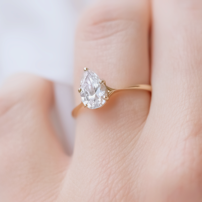 Clementine Pear Cut Solitaire