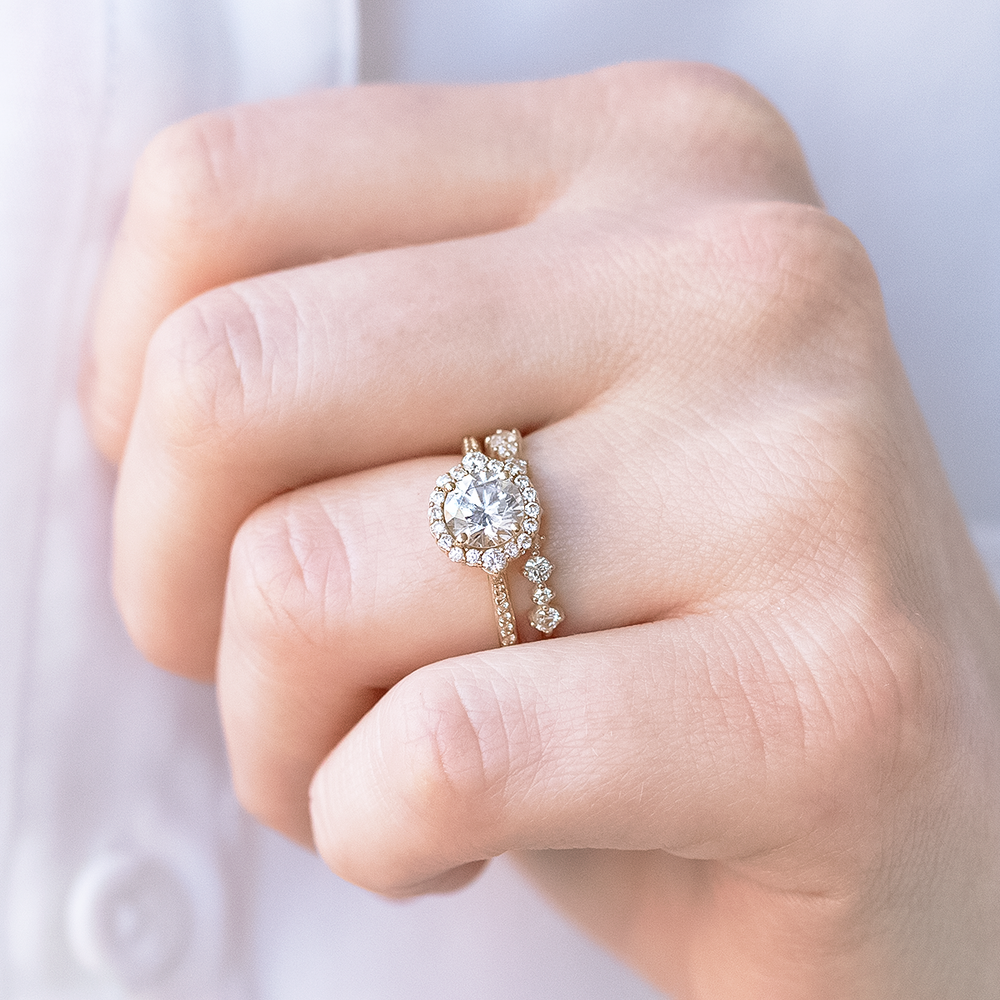 Calla Brilliant Cut Halo Ring Laura Preshong Laura Preshong Jewelry