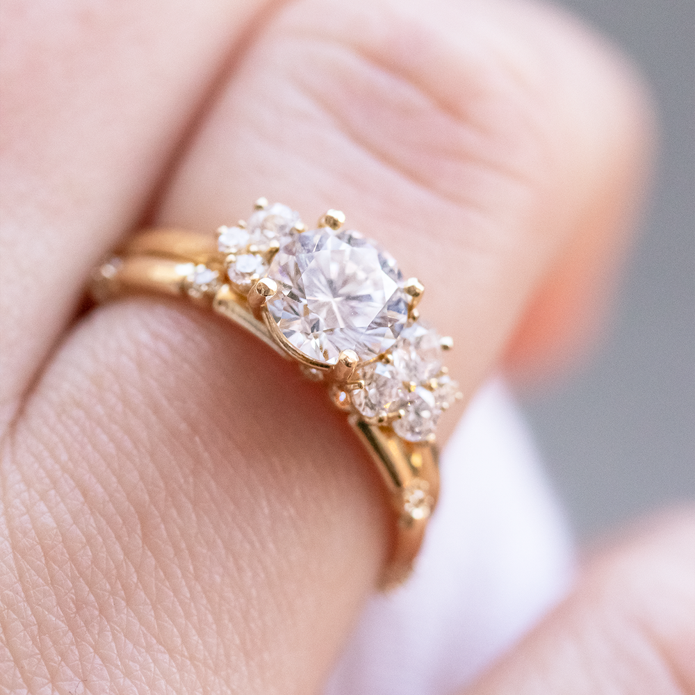 Portia Brilliant Cut Cluster Engagement Ring