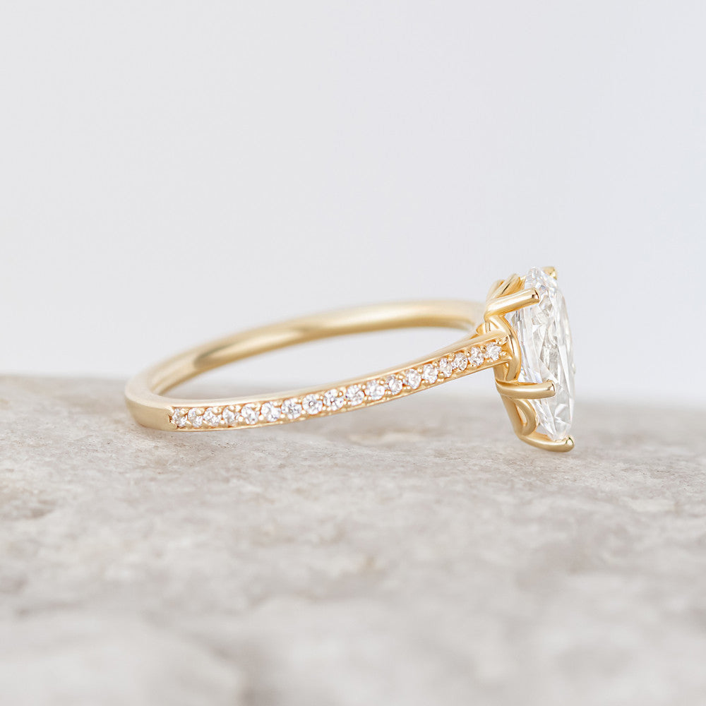 Elsie ethical pear cut diamond engagement ring