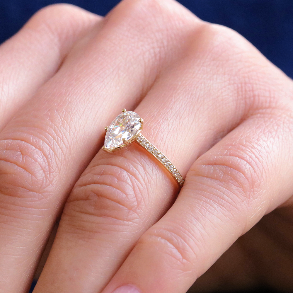 Elsie ethical pear cut diamond engagement ring